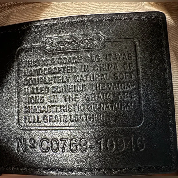 Vintage Coach Black Pebbled Leather Mini Shoulder Bag Turn Lock Baguette Y2K - Picture 6 of 6